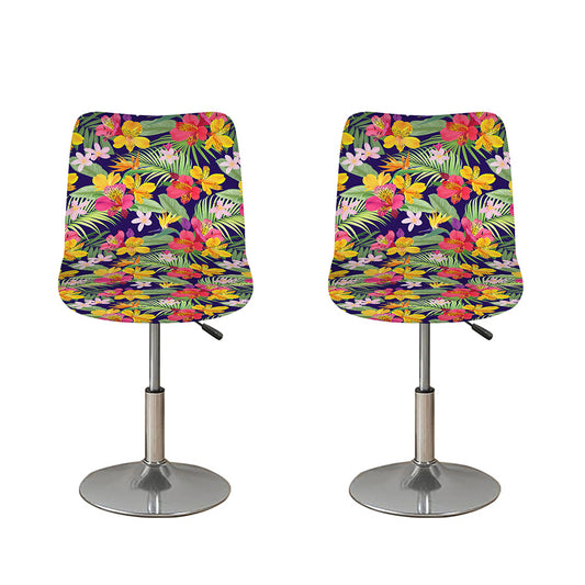 Tropical Alstroemeria Pattern Print Bar Stool Covers