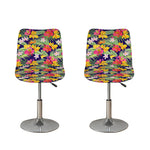 Tropical Alstroemeria Pattern Print Bar Stool Covers