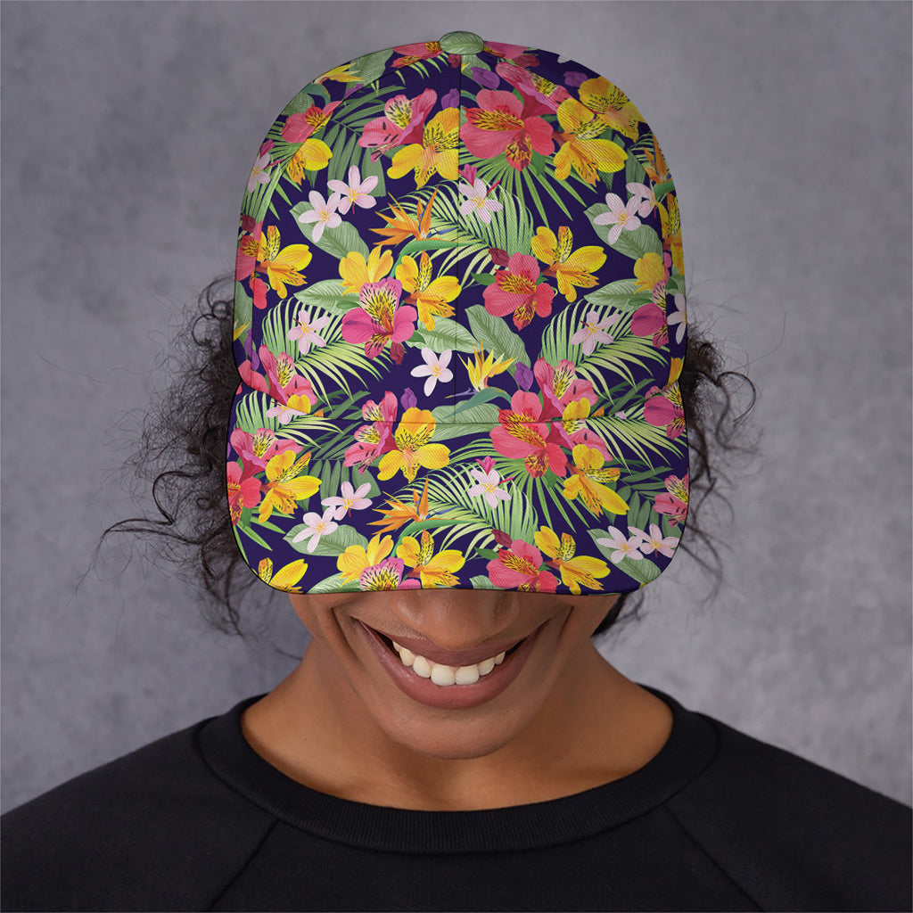 Tropical Alstroemeria Pattern Print Baseball Cap