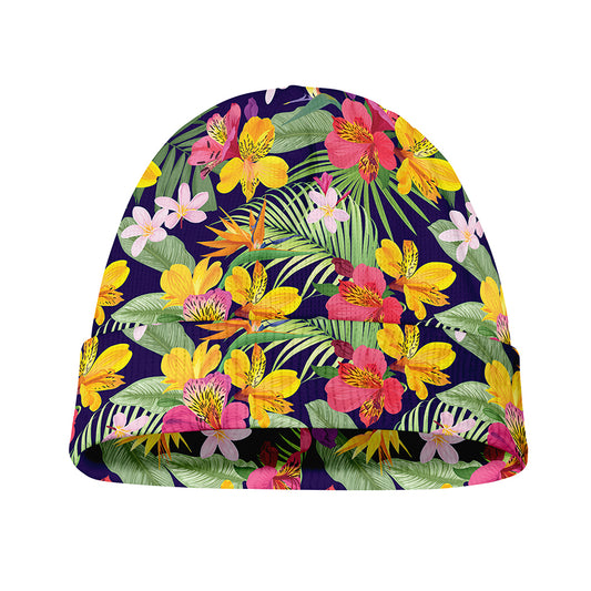 Tropical Alstroemeria Pattern Print Beanie