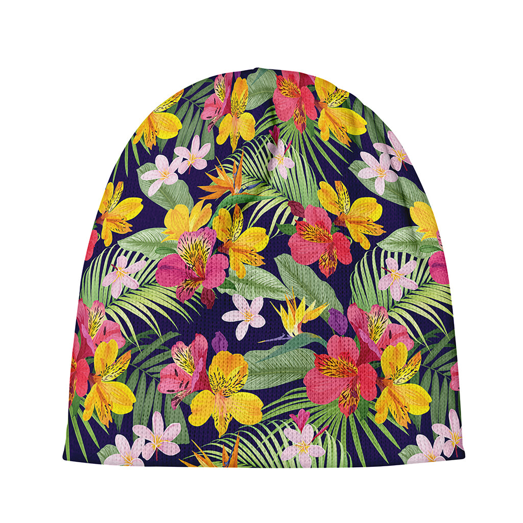 Tropical Alstroemeria Pattern Print Beanie