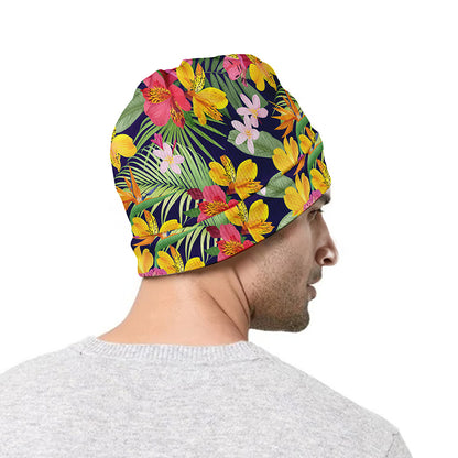 Tropical Alstroemeria Pattern Print Beanie