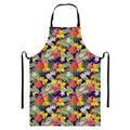 Tropical Alstroemeria Pattern Print Bib Apron With Pocket