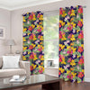 Tropical Alstroemeria Pattern Print Blackout Grommet Curtains