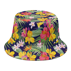 Tropical Alstroemeria Pattern Print Bucket Hat