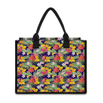 Tropical Alstroemeria Pattern Print Canvas Tote Bag