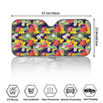 Tropical Alstroemeria Pattern Print Car Windshield Sun Shade