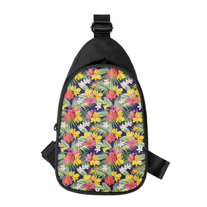 Tropical Alstroemeria Pattern Print Chest Bag