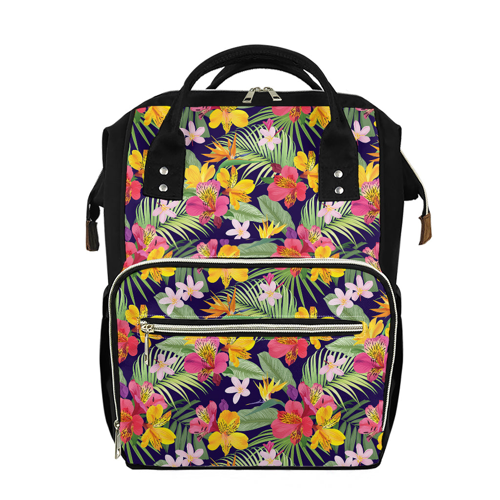 Tropical Alstroemeria Pattern Print Diaper Bag