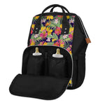 Tropical Alstroemeria Pattern Print Diaper Bag