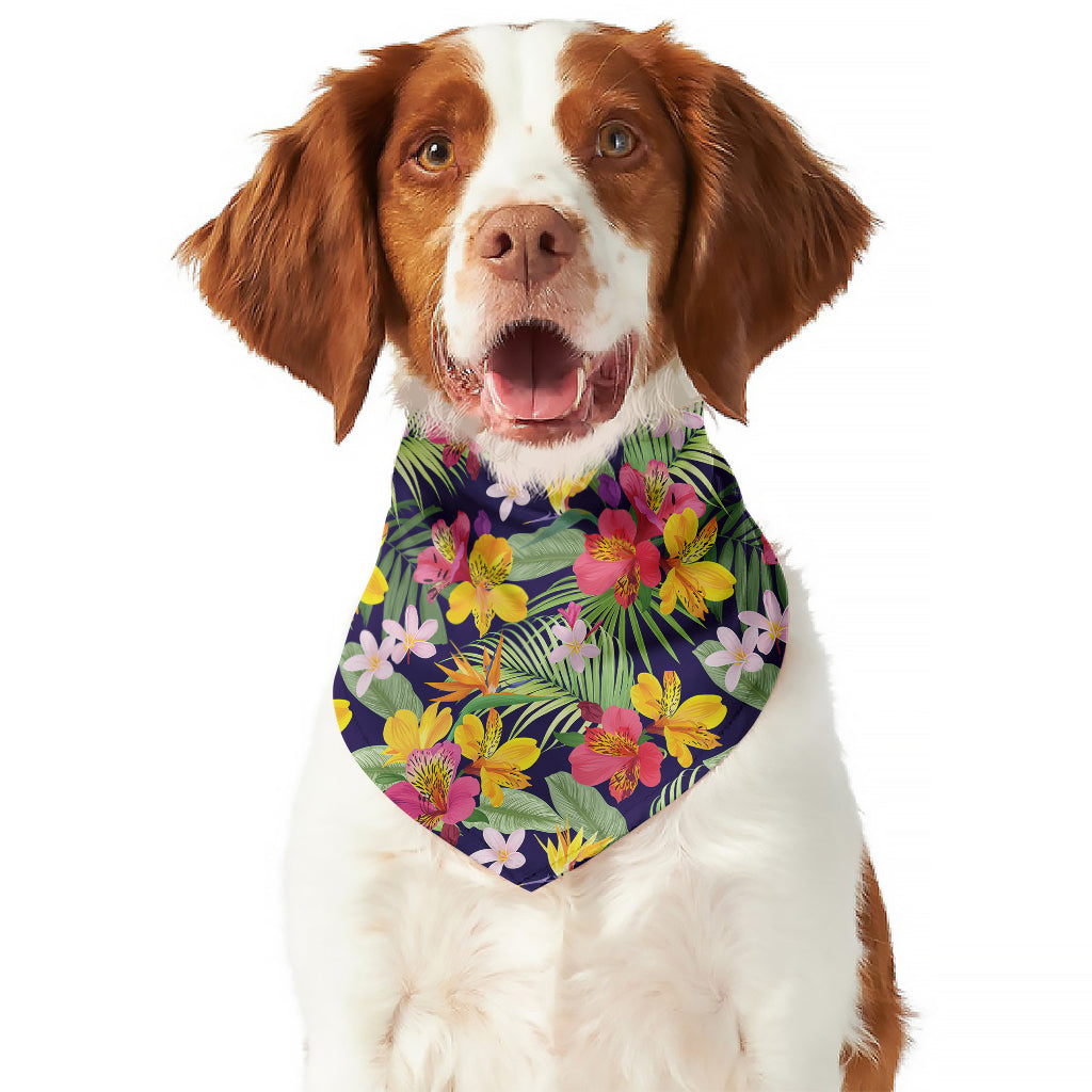 Tropical Alstroemeria Pattern Print Dog Bandana