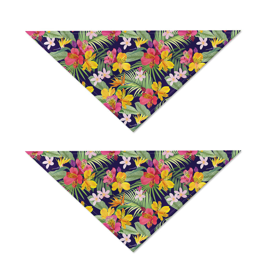 Tropical Alstroemeria Pattern Print Dog Bandana