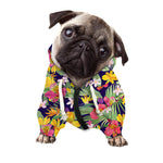 Tropical Alstroemeria Pattern Print Dog Zip Up Hoodie