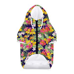 Tropical Alstroemeria Pattern Print Dog Zip Up Hoodie
