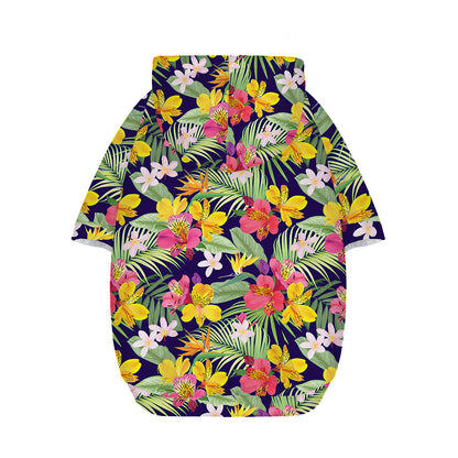 Tropical Alstroemeria Pattern Print Dog Zip Up Hoodie