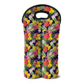 Tropical Alstroemeria Pattern Print Double Neoprene Wine Tote