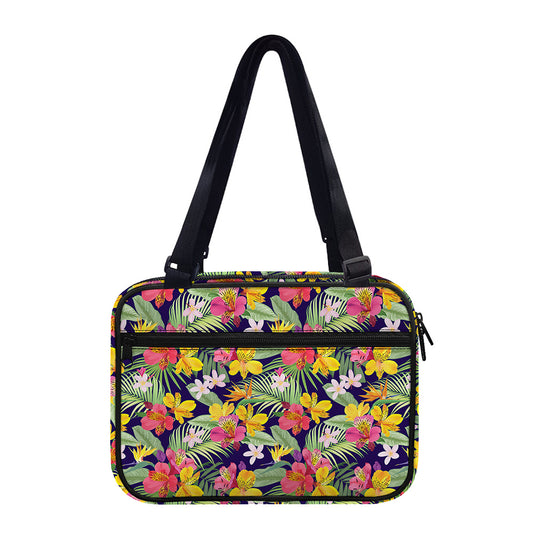 Tropical Alstroemeria Pattern Print Double Strap Bible Bag