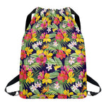 Tropical Alstroemeria Pattern Print Drawstring Backpack