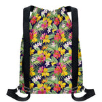 Tropical Alstroemeria Pattern Print Drawstring Backpack
