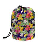 Tropical Alstroemeria Pattern Print Drawstring Makeup Bag