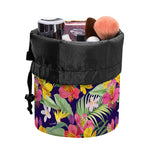 Tropical Alstroemeria Pattern Print Drawstring Makeup Bag