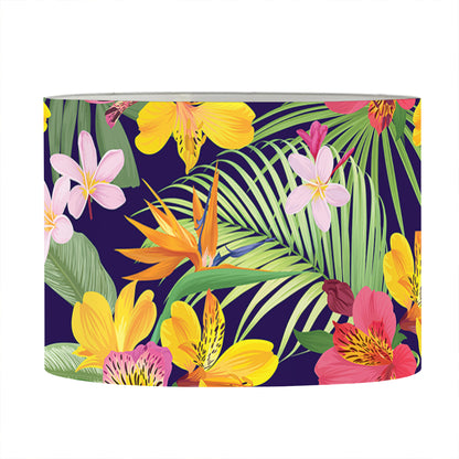 Tropical Alstroemeria Pattern Print Drum Lamp Shade