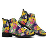 Tropical Alstroemeria Pattern Print Flat Ankle Boots