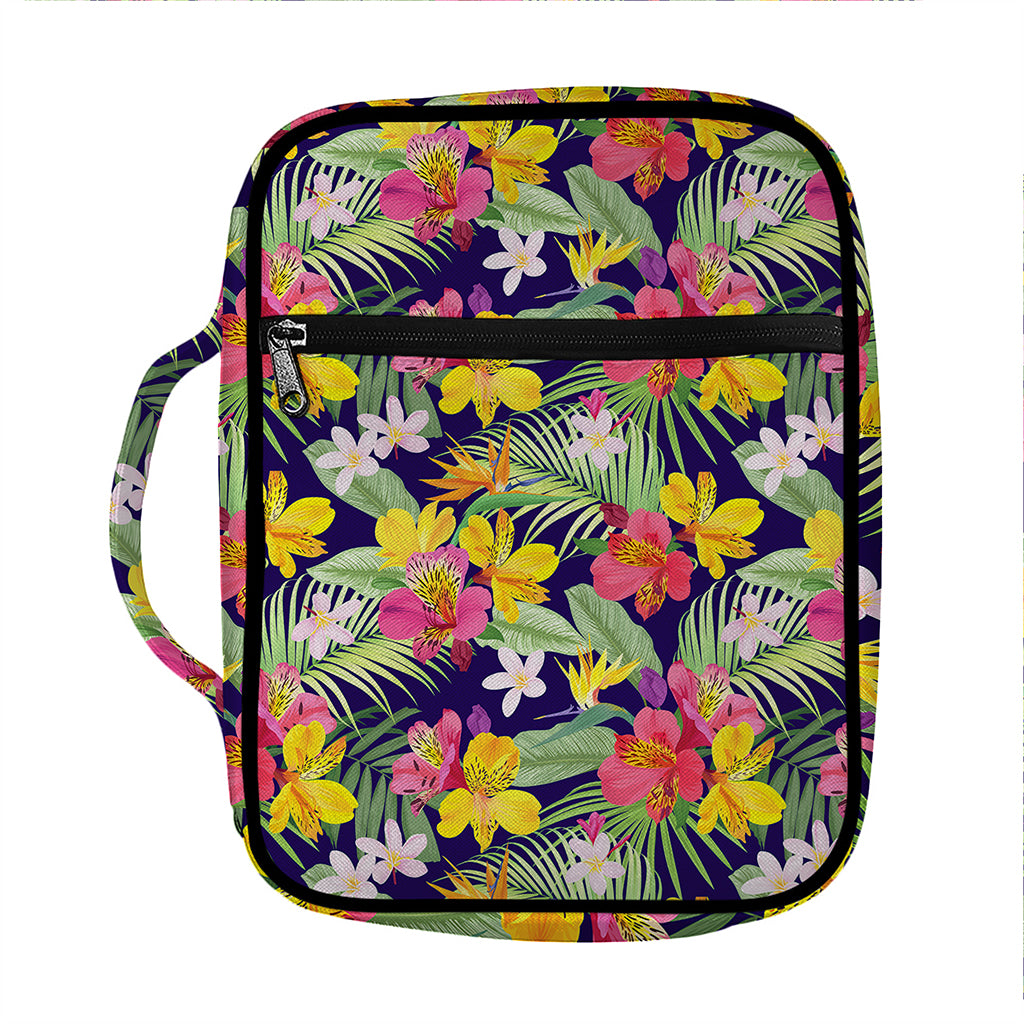 Tropical Alstroemeria Pattern Print Front Pocket Bible Bag
