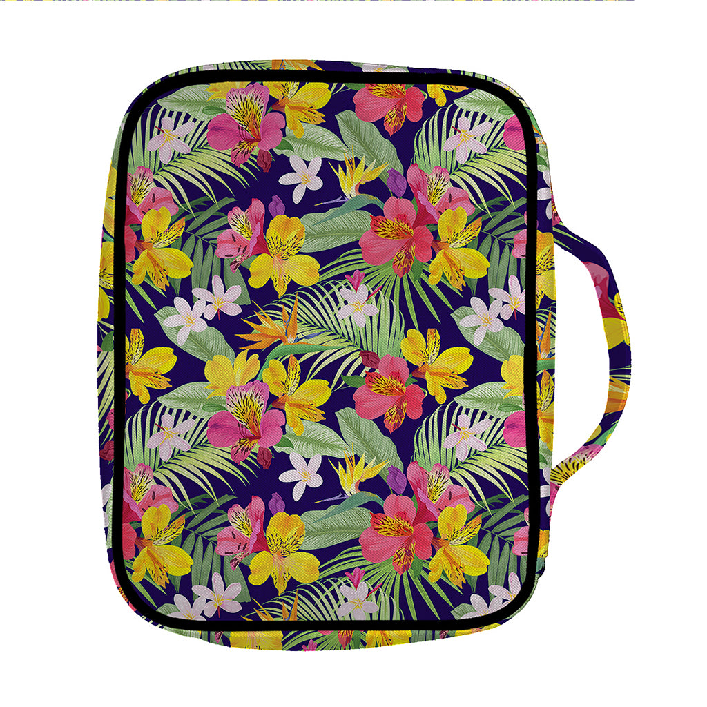 Tropical Alstroemeria Pattern Print Front Pocket Bible Bag