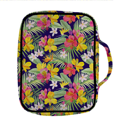 Tropical Alstroemeria Pattern Print Front Pocket Bible Bag