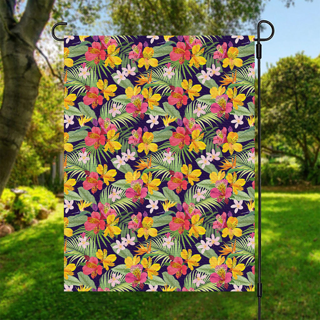 Tropical Alstroemeria Pattern Print Garden Flag