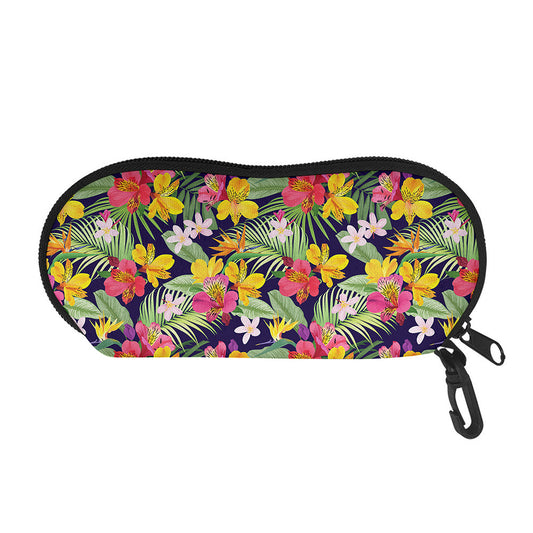 Tropical Alstroemeria Pattern Print Glasses Case