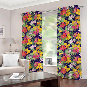 Tropical Alstroemeria Pattern Print Grommet Curtains