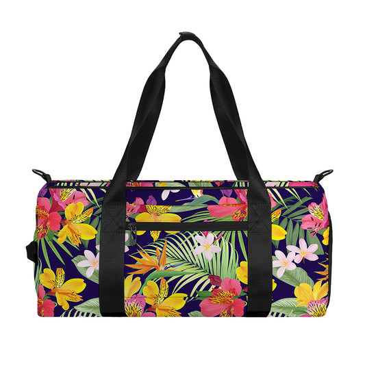 Tropical Alstroemeria Pattern Print Gym Bag