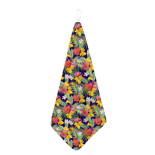 Tropical Alstroemeria Pattern Print Hand Towel