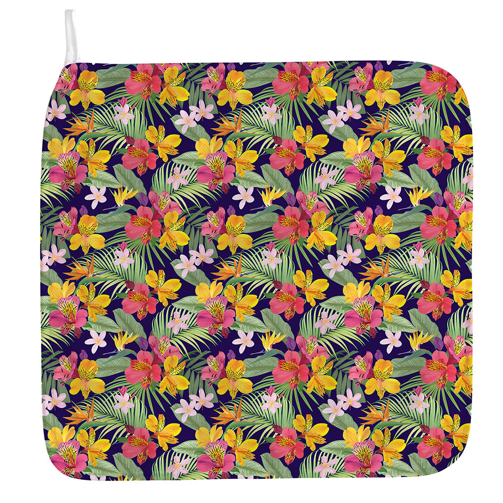 Tropical Alstroemeria Pattern Print Hand Towel