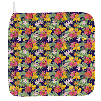 Tropical Alstroemeria Pattern Print Hand Towel