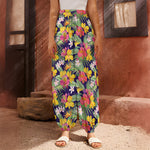 Tropical Alstroemeria Pattern Print Harem Pants