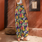 Tropical Alstroemeria Pattern Print Harem Pants
