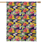 Tropical Alstroemeria Pattern Print House Flag
