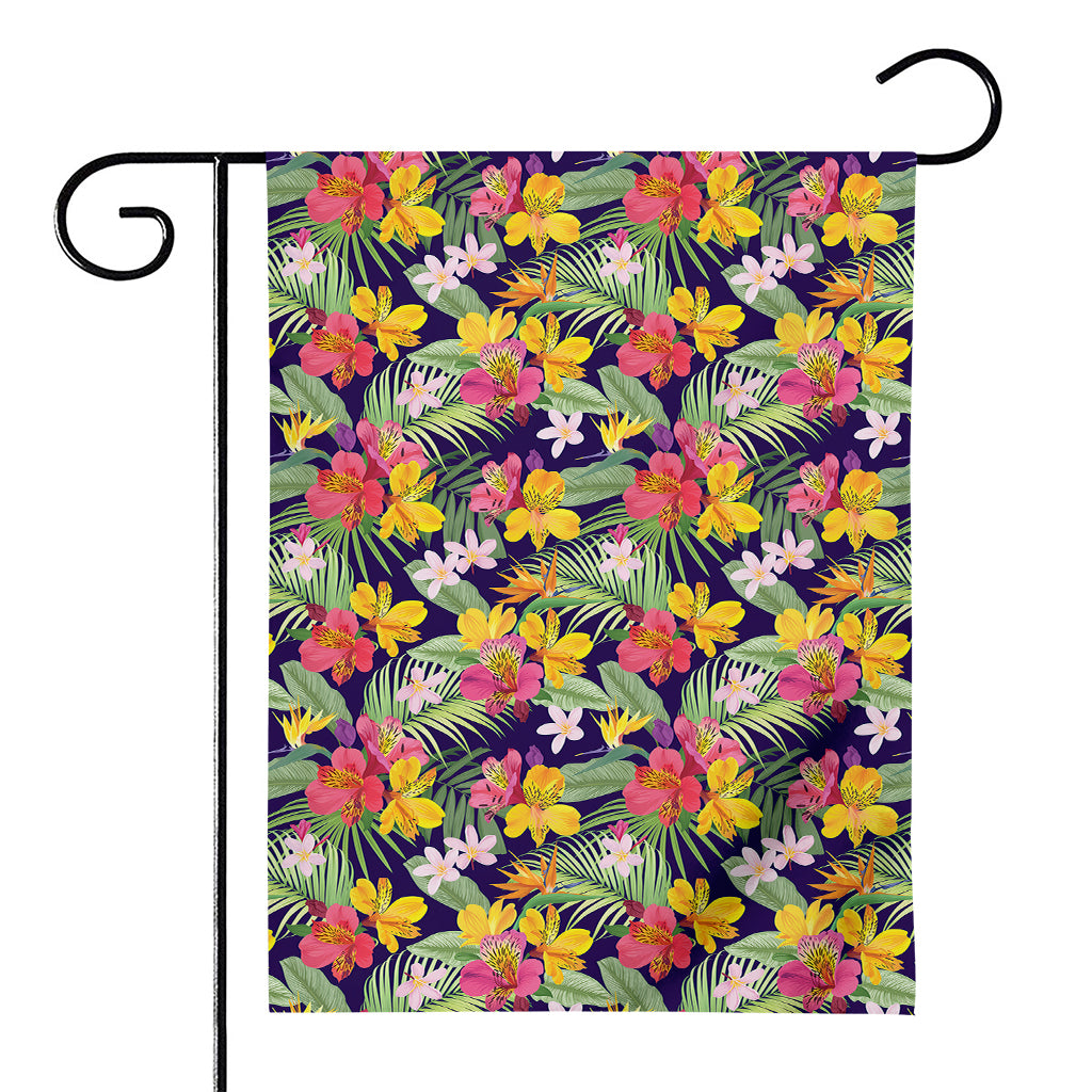 Tropical Alstroemeria Pattern Print House Flag