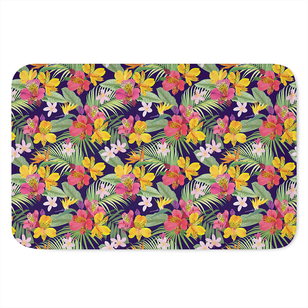 Tropical Alstroemeria Pattern Print Indoor Door Mat
