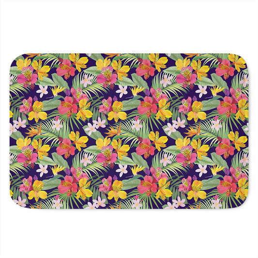 Tropical Alstroemeria Pattern Print Indoor Door Mat