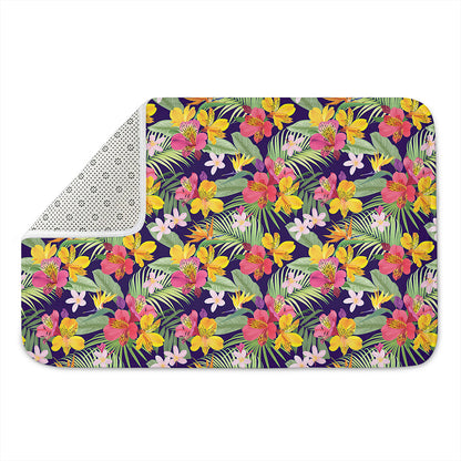 Tropical Alstroemeria Pattern Print Indoor Door Mat