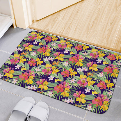 Tropical Alstroemeria Pattern Print Indoor Door Mat