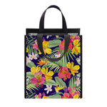 Tropical Alstroemeria Pattern Print Insulated Lunch Tote