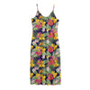 Tropical Alstroemeria Pattern Print Jersey Midi Cami Dress