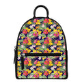 Tropical Alstroemeria Pattern Print Leather Backpack
