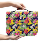 Tropical Alstroemeria Pattern Print Leather Bible Cover
