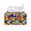 Tropical Alstroemeria Pattern Print Leather Tissue Box Cover